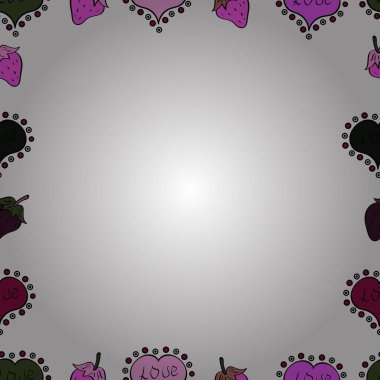 Çizgi roman karalama çerçevesi beyaz, siyah ve mor kenarlardan oluşur. Vektör. Kusursuz desen.