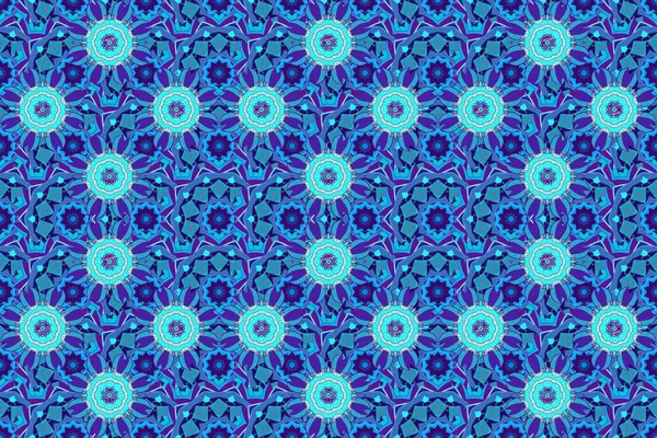 Raster Illustration Colour Spring Theme Seamless Pattern Background Flat Flower — Fotografia de Stock