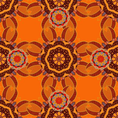 Flower pattern vector, yellow, orange and brown line graphic pattern abstract vector background. Modern stylish texture.