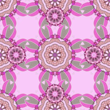 Flowers on neutral, gray and pink colors. Hand drawn. Seamless pattern with flowers. Watercolor illustration.
