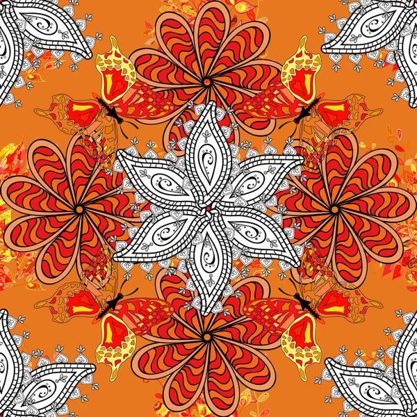 Ilustración Floral Vectorial Textil Asiático Elegancia Patrón Sin Costuras Con — Vector de stock