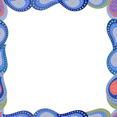 Kusursuz. Beyaz, mavi ve nötr renklerde bir resim. Vektör. İkinci dereceden kareler karalıyor.