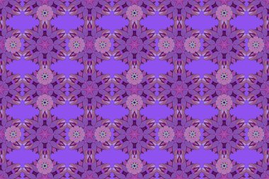 Mor, mavi ve mor renklerde soyut Mandala. Raster illüstrasyonu.