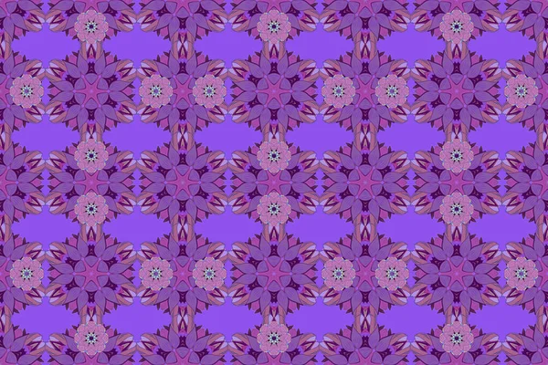 Mandala Abstrato Uma Cor Roxa Azul Violeta Ilustração Raster — Fotografia de Stock