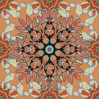 Turuncu, bej ve nötr renklerde. Vektör çizimi. Turuncu, bej ve nötr papatyalar turuncu, bej ve nötr renklerde..