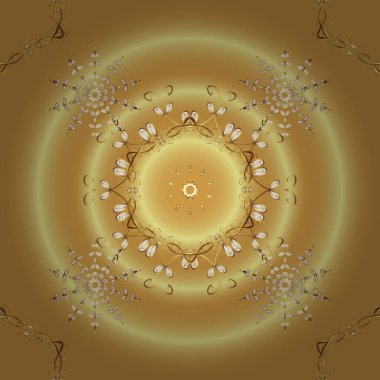 Altın elementli bej ve sarı renkler. Geleneksel klasik Altın Şablon. Barok tarzında doğulu süsü..