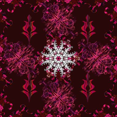 Yumuşak pamuk tasarımı. Vektör kabarık dokusu. Klasik çiçek desenli. Yumuşak fayans. Paketleme, tekstil ve eskiz için kusursuz çiçek arkaplanı.