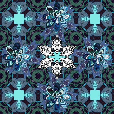 Küçük çiçekteki sevimli çiçek deseni. Güzel karalama çiçekleri olan kusursuz çiçek desenleri. Güzel kumaş deseni. Vektör illüstrasyonu.