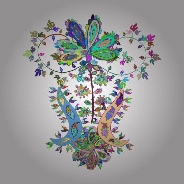 Vektör Henna tarzı. Tebrik kartı geçmişi, boyama kitabı, arkaplan ve tekstil için kullanılabilir. Sınır Kızılderili şal desenli patten. Taslak süsleme izi. Etnik Mandala havlusu.