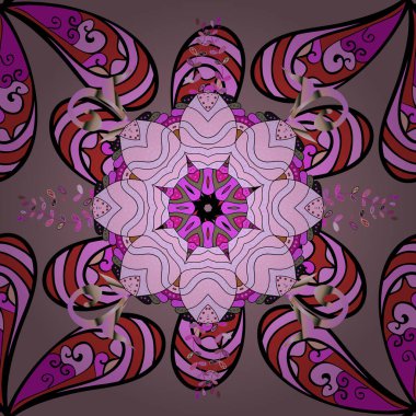 El yapımı çiçek ve bitki koleksiyonu. Vektör çizimi. Şirin karalama çiçekleri olan kusursuz çiçek desenleri. Eskiz tarzı pembe, siyah ve nötr renklerde. Vektör illüstrasyonu.