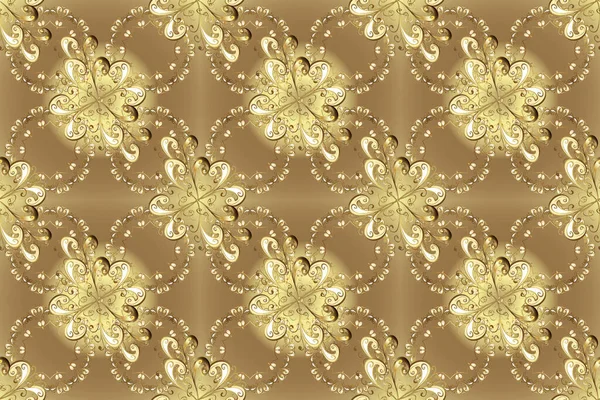 Gold Metal Floral Pattern Brown Beige Neutral Colors Golden Elements — Stock Photo, Image