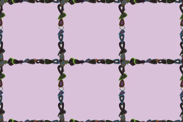Растер Бесшовно Изображение Нейтрального Серого Коричневого Цветов Квадратные Рамы — стоковое фото