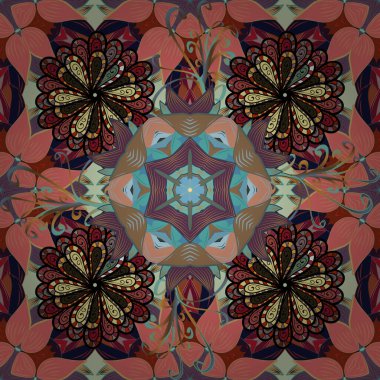 Şirin çiçekler. Çizgisiz desen. Vektör Moda kumaş deseni.