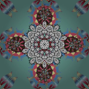 Tekstil için dikişsiz suluboya desen. Elle çizilmiş çiçek deseni (fayans). Sevimli çiçeklerle, desenli, beyaz, mavi ve siyah renklerle renksiz desen.