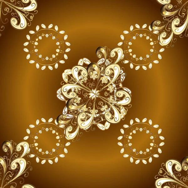 Naadloze Klassieke Gouden Patroon Vector Traditionele Oriënteren Ornament Gouden Patroon — Stockvector