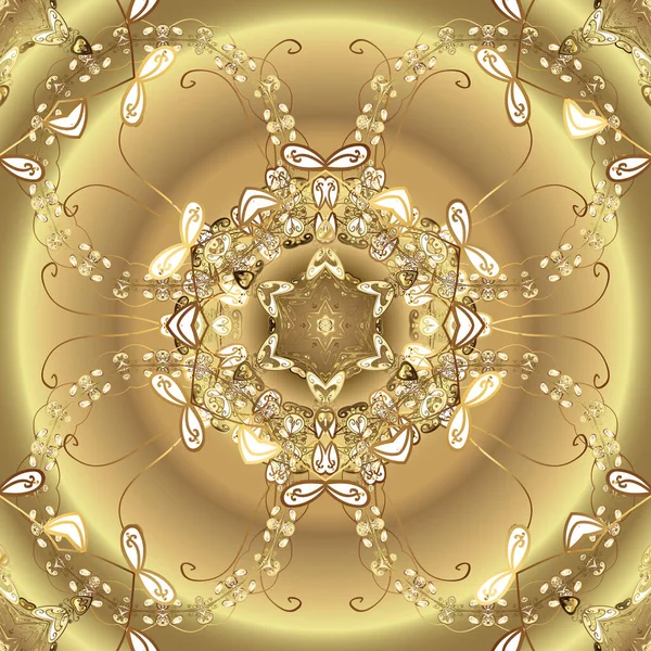 Бесшовный Классический Векторный Золотой Узор Традиционный Восточный Орнамент Бесшовный Узор — стоковый вектор