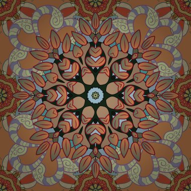 Turuncu, nötr ve bej renkli çiçekler. Çiçekli karalama şeklinde vektör deseni. Nazik, narin çiçek arkaplanı.