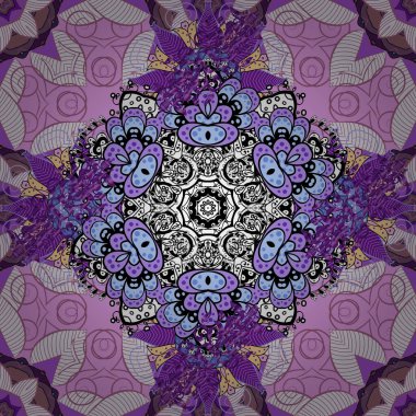 Çiçek ve yapraklı çiçek deseni. Küçük çiçekli şirin bir desen. Vektör illüstrasyonu.