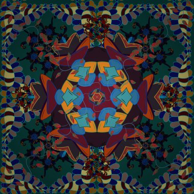 Vektör düğün davetiyesi, teşekkür kartı, tarihi kaydet, bebek hediye kartları kahverengi, turuncu ve mavi renklerde. Bebek partisi, menü, broşür, afiş şablonu, mandala arka planı, Hint tasarımı.