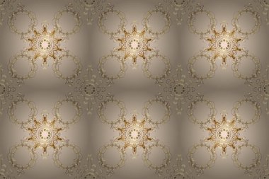 Klasik oryantal desen bej ve nötr renkler üzerinde. Geleneksel raster ve altın desen. Damask pürüzsüz süsü.