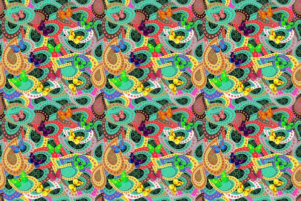 Raster Ilustración Colores Verde Gris Azul Fondo Para Textil Tela —  Fotos de Stock