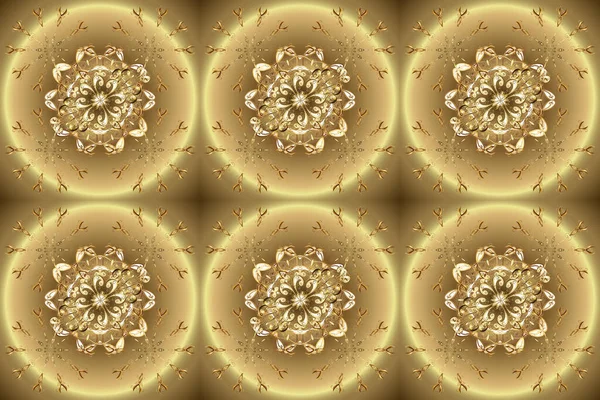 Zlatý Kov Květinovým Vzorem Rastrový Zlatý Květinový Ornament Brokátový Textil — Stock fotografie