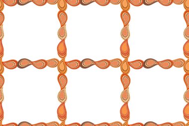 Bej, beyaz ve turuncu renkli resim. El çizimi karalamalar. Raster. Kusursuz..