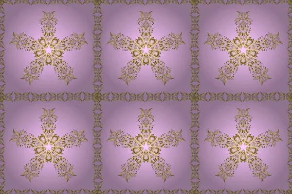 Seamless Golden Pattern Raster Oriental Ornament Golden Pattern Yellow Neutral — Stock Photo, Image