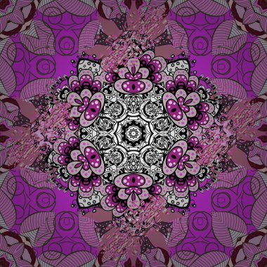 Vektör çizimi. Sevimli, pürüzsüz desenli, küçük çiçekli, klasik tarzda. Kumaş, eskiz ve kağıt üzerine baskı yapmak için gelişen arka plan. Moda arka planında parlak buketler.