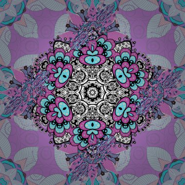 Tişört baskısı için çiçek boyası vektörü. Çiçeksiz desenli arka plan. Mor, siyah ve nötr renkte çiçekler.