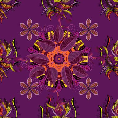 Çiçek deseni. Çiçeksiz arka plan. Vektör çizimi. Şatafatlı bahar bahçesi dokusu.