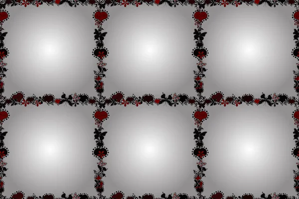 Kusursuz Desen Raster Element Şablonu Siyah Kırmızı Beyaz Renklerde Bir — Stok fotoğraf