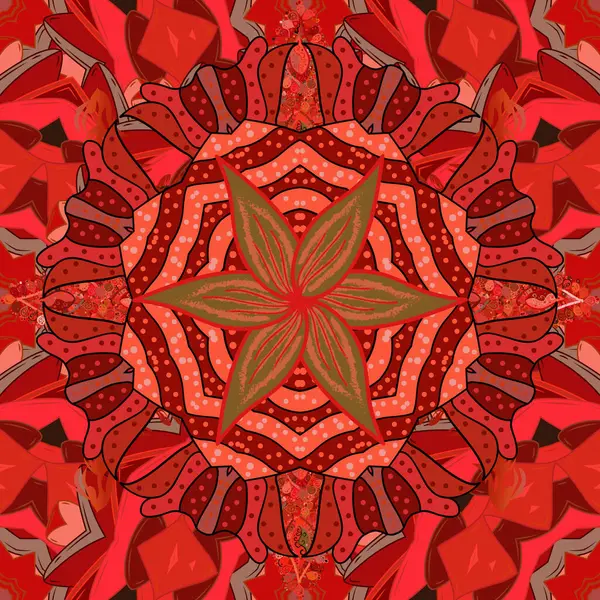 Illustration Florale Vectorielle Textile Asiatique Modèle Élégant Sans Couture Avec — Image vectorielle