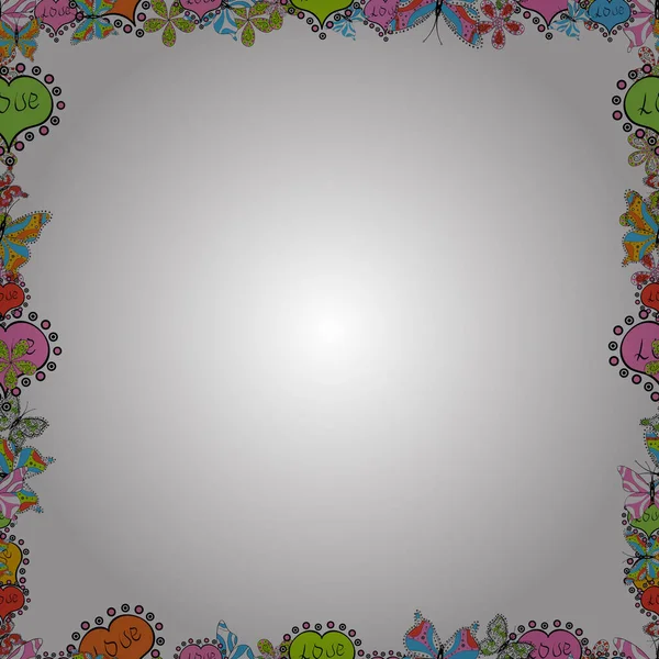 Frame Doodle Plantilla Elemento Ilustración Vectorial Sin Fisuras Imagen Blanco — Archivo Imágenes Vectoriales