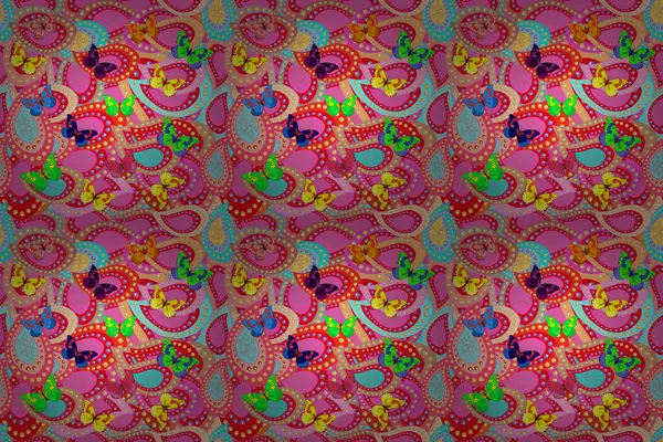 Nahtlos Muster Für Stoff Textil Druck Und Einladung Raster Illustration — Stockfoto