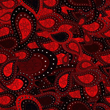 Vektör çizimi. Güzel geçmiş. Kusursuz şirin kumaş deseni. Kahverengi, kırmızı ve siyah renkli. - Stok. Soyut karalama deseni.