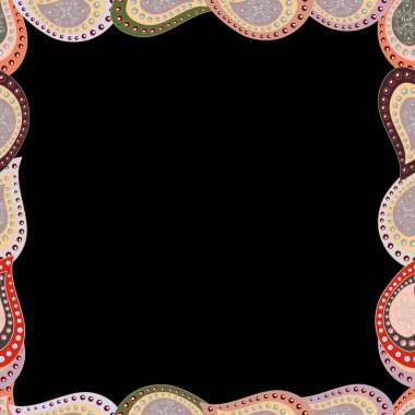 Vektör çizimi. Çerçeve karalaması. Kusursuz. Element şablonu. Gri, siyah ve nötr renkte resim.