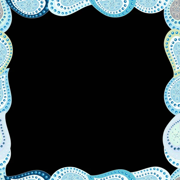 Immagine Blu Nero Colori Neutri Vettore Dodle Quadrate Senza Cuciture — Vettoriale Stock