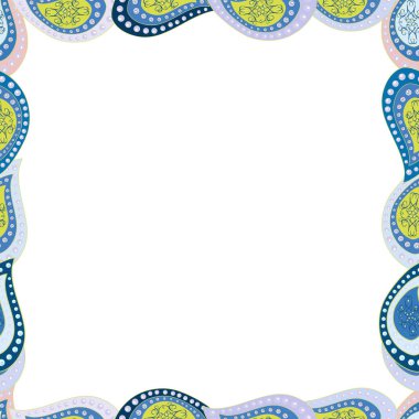 Vektör. Beyaz, nötr ve mavi renkli bir resim. Dört kare kareler karalamalar. Kusursuz..