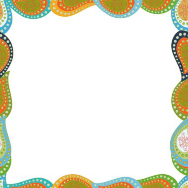 Kusursuz desen. Vektör çizimi. El çizimi karalama çerçeveleri. Beyaz, yeşil ve mavi renkli resimler..