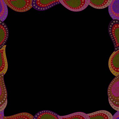 El çizimi karalamalar. Kusursuz. Vektör. Kırmızı, turuncu ve siyah renkli resim.