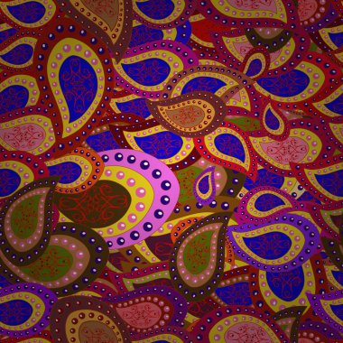 Design. Vector. Doodles blue, brown and red on colors. Flat elements. Print. Nice fabric pattern.