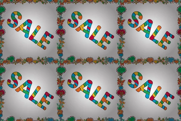 Raster Illustration Nahtloses Muster Sommerschlussverkauf Banner Mit Hintergrund Exotischem Design — Stockfoto