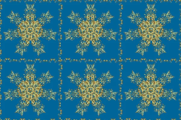 Растер Традиционное Классическое Украшение Изображения Нейтральных Синих Цветах Бесшовно Винтажный — стоковое фото
