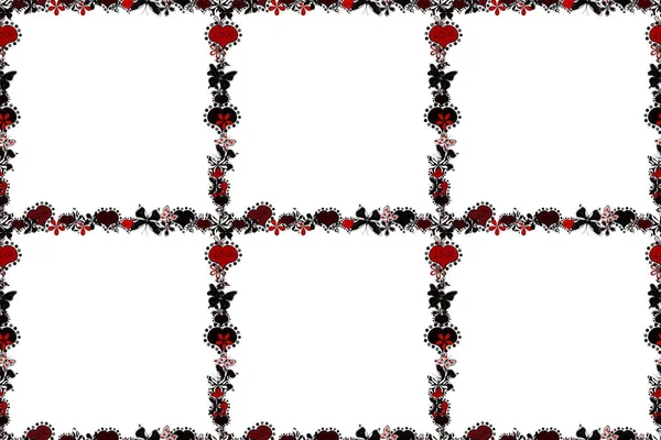 Εικονογράφηση Ράστερ Εικονογράφηση Μαύρο Κόκκινο Και Λευκό Χρώμα Απρόσκοπτο Μοτίβο — Φωτογραφία Αρχείου