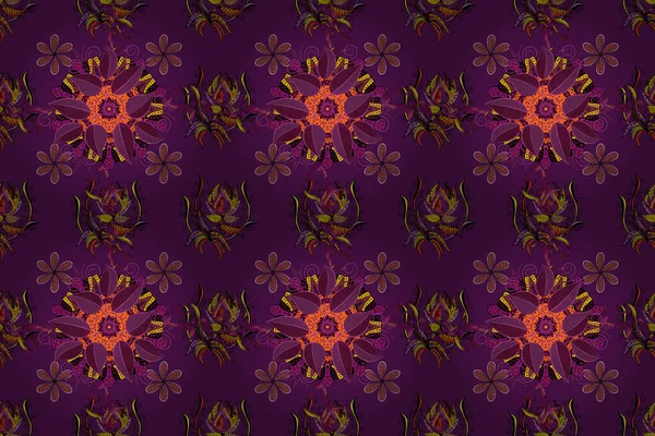 Flat Flower Elements Design. Seamless pattern Fashionable fabric pattern. Colour Spring Theme seamless pattern Background. Cute floral elements. Raster illustration.