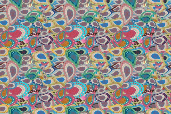 Raster Doodles Pink Blue Green Colors Seamless Beautiful Fabric Pattern — Stock Photo, Image