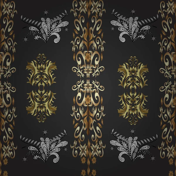 Modèle Graphique Élégant Fond Écran Baroque Damassé Motif Floral Éléments — Image vectorielle