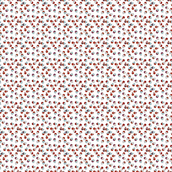 Vektorová Ilustrace Roztomilé Narozeninové Pozadí Červené Bílé Šedé Bezešvé Vzory — Stockový vektor