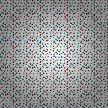 Vektör çizimi. Mavi, kırmızı ve beyaz için güzel bir doğum günü deseni. Kusursuz el yapımı klasik kek ve keklerden oluşmuş. Kek kalıbı.